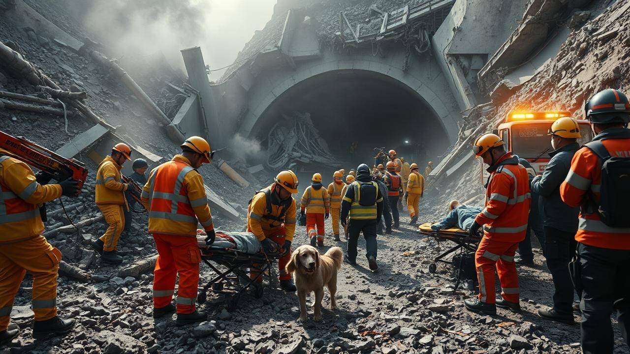Two workers trapped after metro construction site collapses in South Korean city of Gwangmyeong